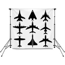 Aircraft Silhouettes Backdrops 122967291