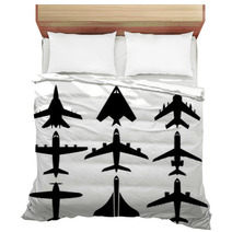 Aircraft Silhouettes Bedding 122967291