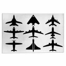 Aircraft Silhouettes Rugs 122967291