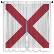 Alabama Flag White Dots Window Curtains 107931867