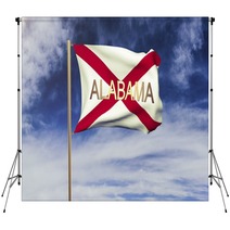 Alabama Flag With Title Waving In The Wind Looping Sun Rises Backdrops 80201108