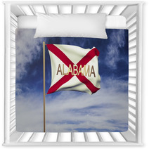 Alabama Flag With Title Waving In The Wind Looping Sun Rises Nursery Decor 80201108