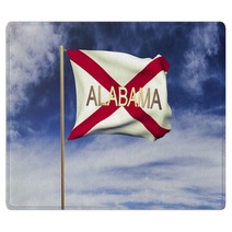 Alabama Flag With Title Waving In The Wind Looping Sun Rises Rugs 80201108