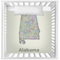 Alabama Line Art Map Nursery Decor 83962533