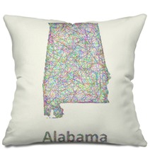 Alabama Line Art Map Pillows 83962533