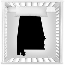 Alabama Map On White Background Vector Nursery Decor 103984432