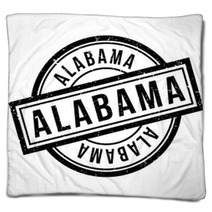Alabama Rubber Stamp Grunge Design With Dust Scratches Effects Can Be Easily Removed For A Clean Crisp Look Color Is Easily Changed Blankets 130855894