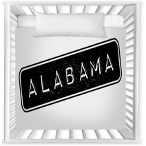 Alabama Rubber Stamp Grunge Design With Dust Scratches Effects Can Be Easily Removed For A Clean Crisp Look Color Is Easily Changed Nursery Decor 130855899