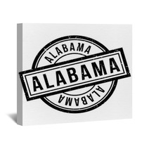 Alabama Rubber Stamp Grunge Design With Dust Scratches Effects Can Be Easily Removed For A Clean Crisp Look Color Is Easily Changed Wall Art 130855894