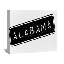 Alabama Rubber Stamp Grunge Design With Dust Scratches Effects Can Be Easily Removed For A Clean Crisp Look Color Is Easily Changed Wall Art 130855899