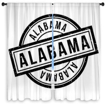 Alabama Rubber Stamp Grunge Design With Dust Scratches Effects Can Be Easily Removed For A Clean Crisp Look Color Is Easily Changed Window Curtains 130855894