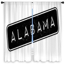 Alabama Rubber Stamp Grunge Design With Dust Scratches Effects Can Be Easily Removed For A Clean Crisp Look Color Is Easily Changed Window Curtains 130855899