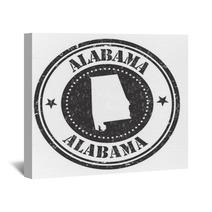 Alabama Sign Or Stamp Wall Art 118483563