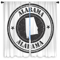 Alabama Sign Or Stamp Window Curtains 118483563