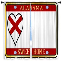 Alabama State License Plate Window Curtains 75446062