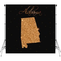 Alabama State Map Filled With Golden Glitter Luxurious Design Element Vector Illustration Backdrops 132168375