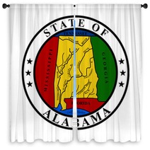 Alabama State Seal Window Curtains 32136622