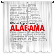 Alabama State Word Cloud Window Curtains 93747021