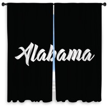 Alabama Text Design Vector Calligraphy Typography Poster Window Curtains 142987069