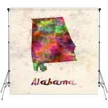 Alabama Us State In Watercolor Backdrops 107523573