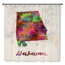 Alabama Us State In Watercolor Bath Decor 107523573