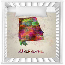 Alabama Us State In Watercolor Nursery Decor 107523573