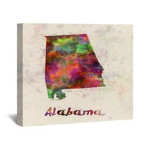 Alabama Us State In Watercolor Wall Art 107523573