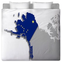 Alaska Map And Flag Bedding 142999086