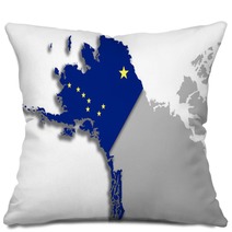 Alaska Map And Flag Pillows 142999086