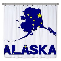 Alaska Map Flag And Text Illustration Bath Decor 72472742