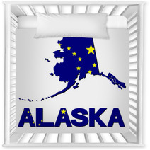 Alaska Map Flag And Text Illustration Nursery Decor 72472742