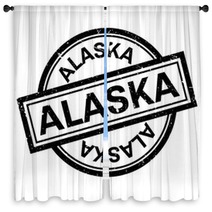Alaska Rubber Stamp Grunge Design With Dust Scratches Effects Can Be Easily Removed For A Clean Crisp Look Color Is Easily Changed Window Curtains 130855906