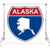Alaska State Interstate Highway Shield Backdrops 80069528