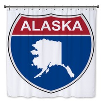 Alaska State Interstate Highway Shield Bath Decor 80069528
