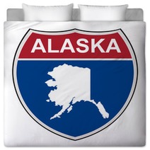 Alaska State Interstate Highway Shield Bedding 80069528