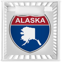 Alaska State Interstate Highway Shield Nursery Decor 80069528