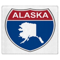 Alaska State Interstate Highway Shield Rugs 80069528