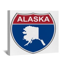 Alaska State Interstate Highway Shield Wall Art 80069528