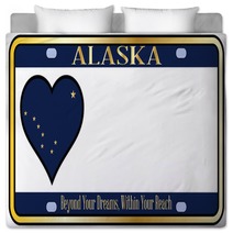 Alaska State License Plate Bedding 75446707
