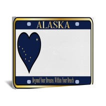 Alaska State License Plate Wall Art 75446707