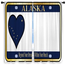 Alaska State License Plate Window Curtains 75446707