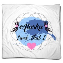 Alaska State Map Creative Vector Typography Lettering Compositio Blankets 137076723