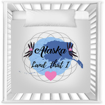 Alaska State Map Creative Vector Typography Lettering Compositio Nursery Decor 137076723