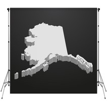 Alaska State Map In Gray On A Black Background 3d Backdrops 131016678