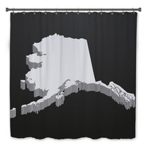 Alaska State Map In Gray On A Black Background 3d Bath Decor 131016678