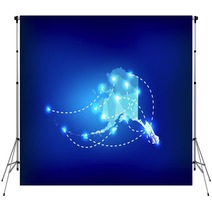 Alaska State Map Polygonal With Spot Lights Places Backdrops 89330940