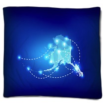 Alaska State Map Polygonal With Spot Lights Places Blankets 89330940