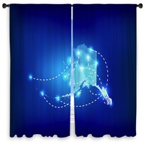 Alaska State Map Polygonal With Spot Lights Places Window Curtains 89330940