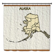 Alaska Usa State Map Seal Emblem Federal America Bath Decor 29840775