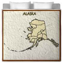 Alaska Usa State Map Seal Emblem Federal America Bedding 29840775
